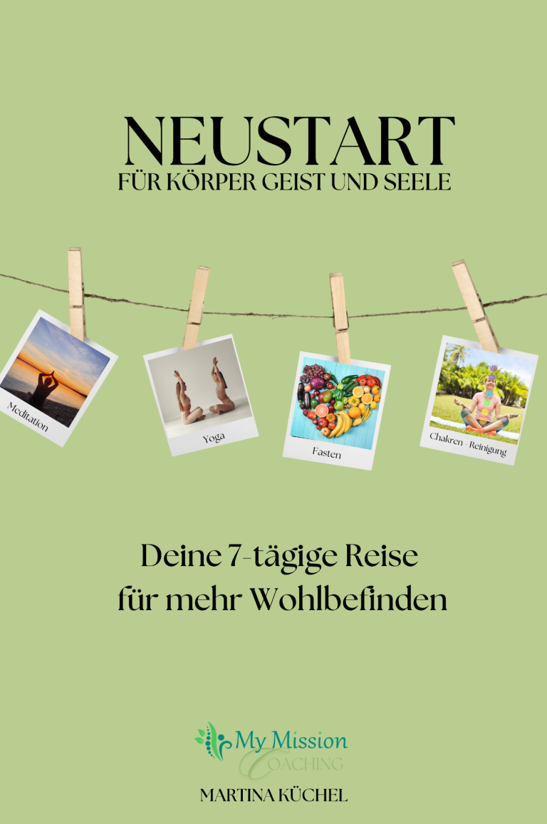 Neustart für Körper Geist und Seele, dein Buch zum 7 tägigen Kurs, Deine Reise zu mehr Wohlbefinden